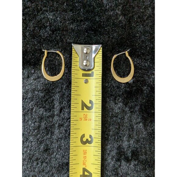 Liz & Co. Gold Tone Long Geometric Chain Necklace & Hoop Earring Set - Picture 3 of 4